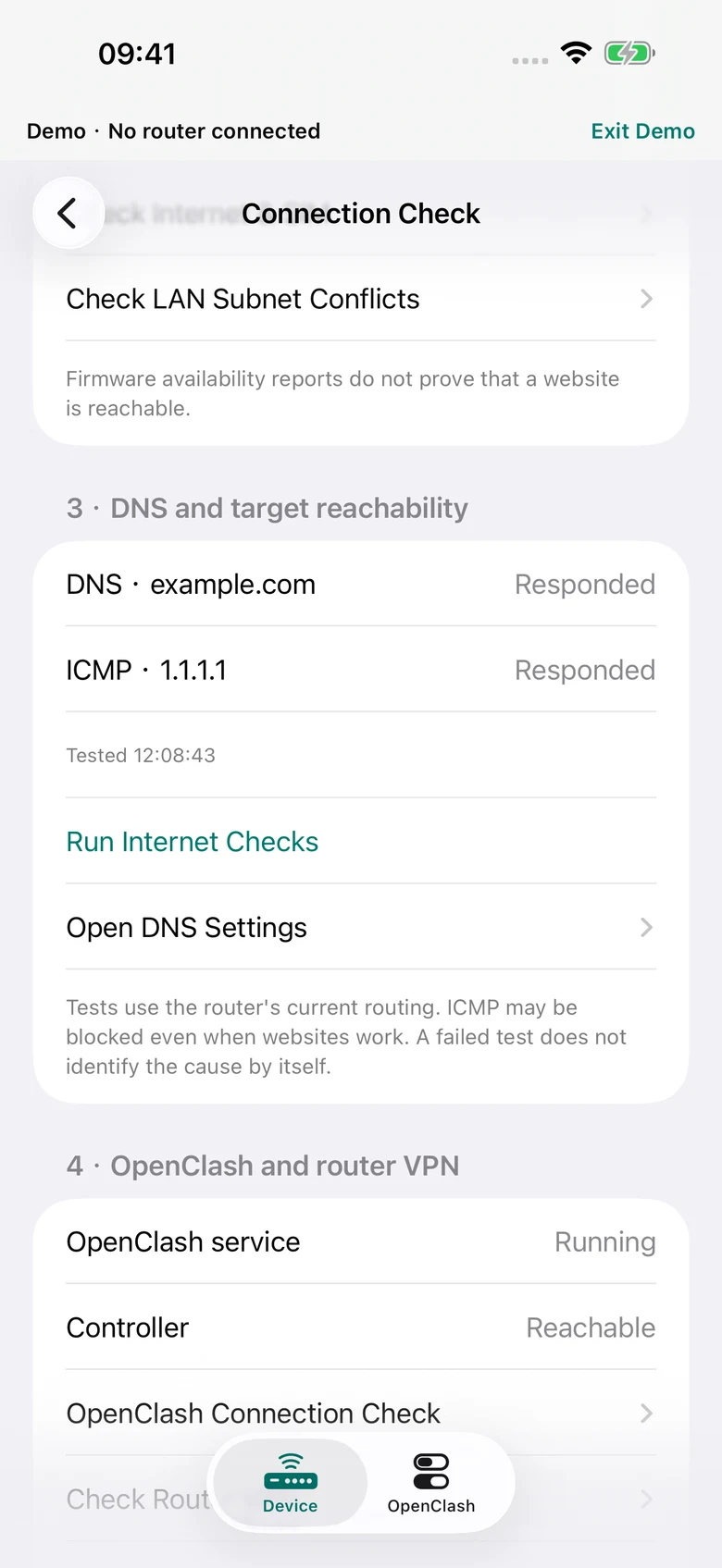 Mudi7 Remote 1.5 check one layer at a time screen with fictional example data
